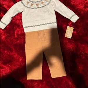 Tommy Bahama Kids White and Tan Sweater Set